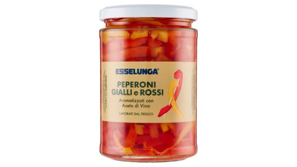 Esselunga Peperoni gialli e rossi aromatizzati con aceto di vino 565 g