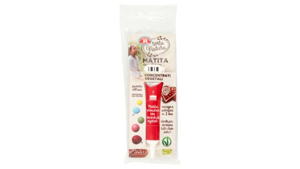 F.lli Rebecchi Valtrebbia torta Natura Matita decorativa con Concentrati Vegetali Rossa 25 g