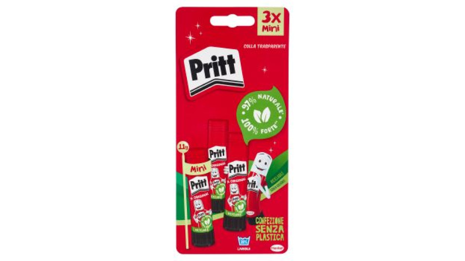PRITT Colla Trasparente Mini 3 x 11 g