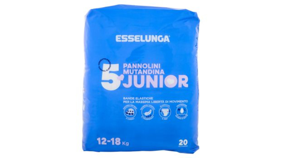 Esselunga Pannolini mutandina 5 junior 12-18 kg 20 pz