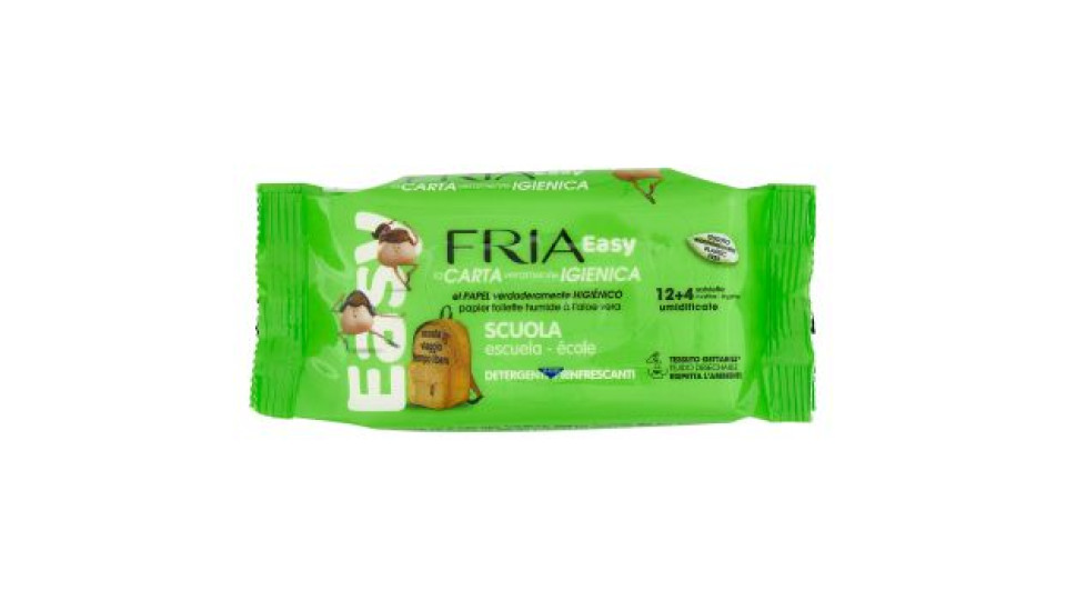 Fria Easy la Carta veramente Igienica Scuola salviette umidificate Detergenti e Rinfrescanti 12+4 pz
