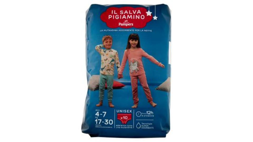 Pampers il Salva Pigiamino anni 4-7 Kg 17-30 Unisex 10 pz