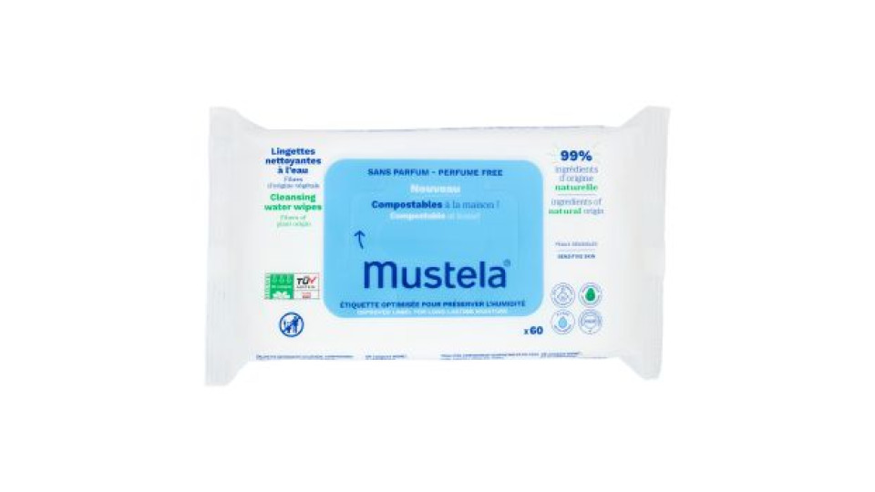 Mustela Cleansing water wipes 60 pz