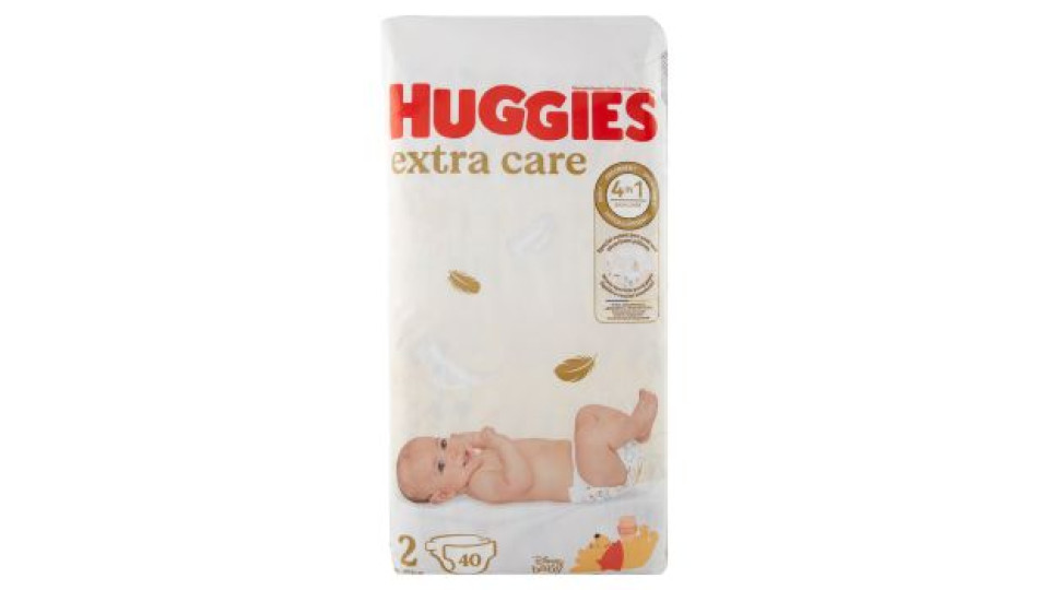 Huggies extra care Pannnolini 2 3-6 Kg 40 pz