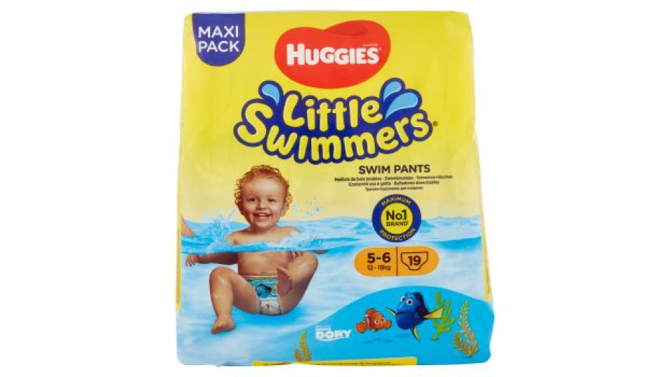 Huggies Little Swimmers Pannolino Costumino 5-6 12-18kg 19 pz