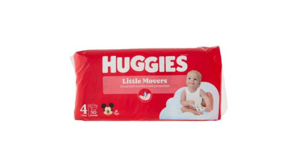Huggies Little Movers Pannolini 4 7-18 Kg 50 pz