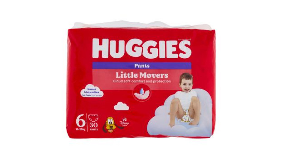 Huggies Little Movers Pants 6 15-25 Kg 30 pz