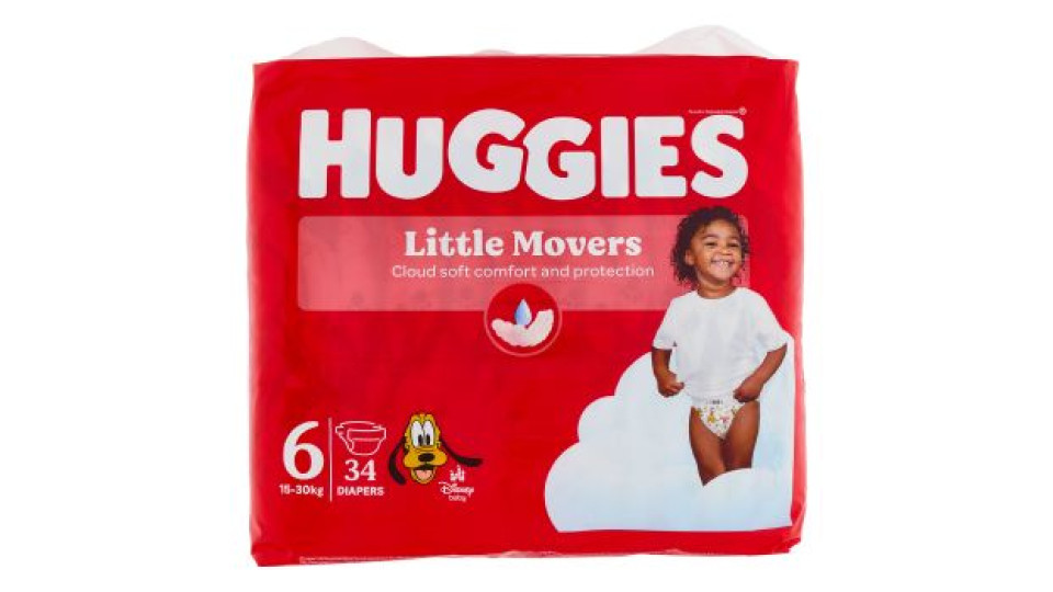 Huggies Little Movers Pannolini 6 15-30 Kg 34 pz