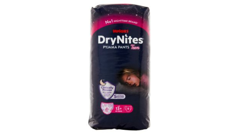 Huggies DryNites Pyjama Pants Teen Age 13+ 48-60Kg 9 pz