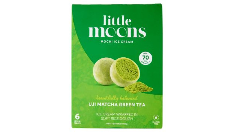 little moons Mochi Ice Cream beautifully balanced Uji Matcha Green Tea 6 x 32 g