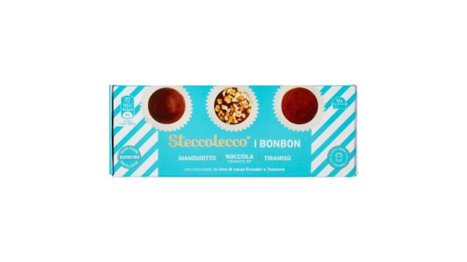 Steccolecco Bon Bon Gianduiotto, Nocciola, Tiramisù 12 x 15 g