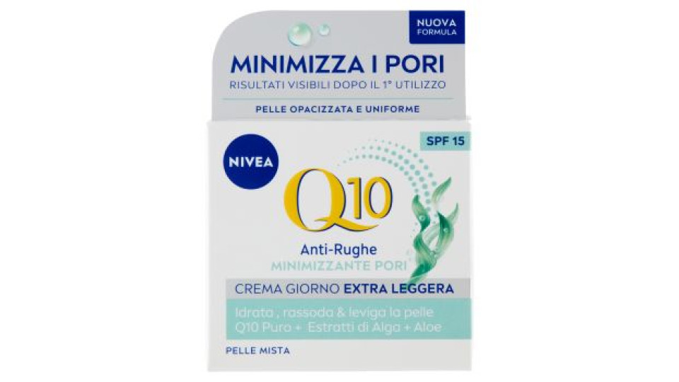 Nivea Q10 Anti-Rughe Minimizzante Pori Crema Giorno Extra Leggera SPF 15 Pelle Mista 50 ml