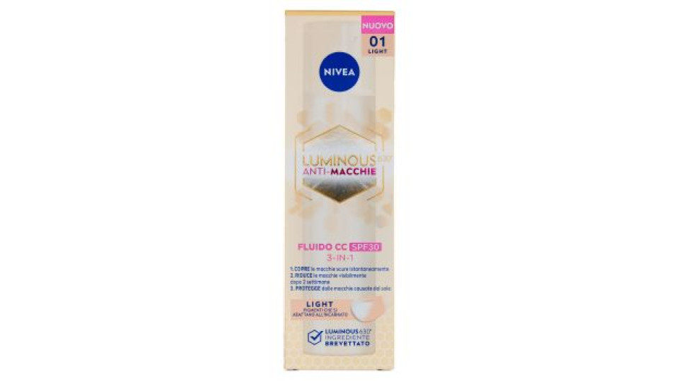 Nivea, Luminous630 Anti-Macchie Fluido CC SPF30 01 Light 40 ml