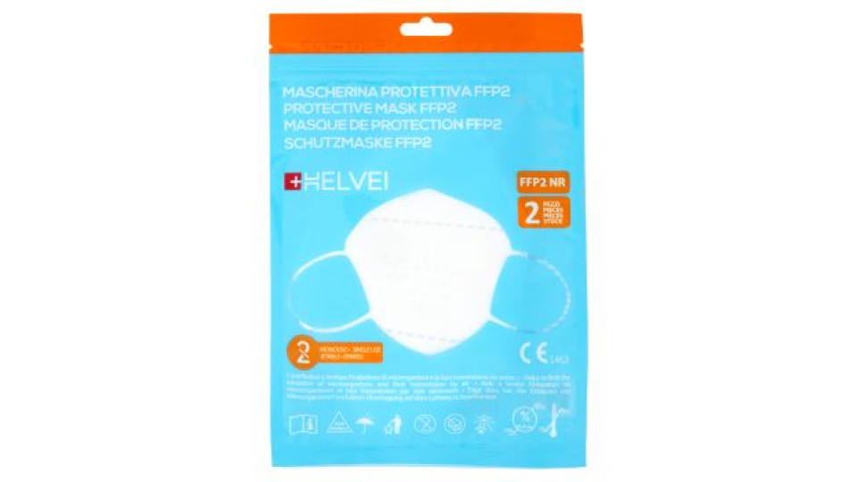 Helvei Mascherina Protettiva FFP2 2 pz