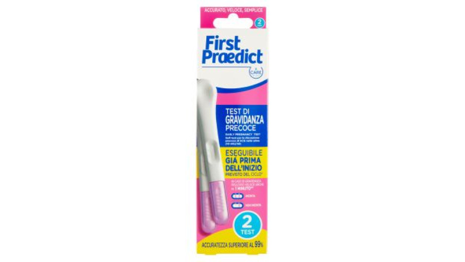 First Praedict Care for you Test di Gravidanza Precoce 2 pz