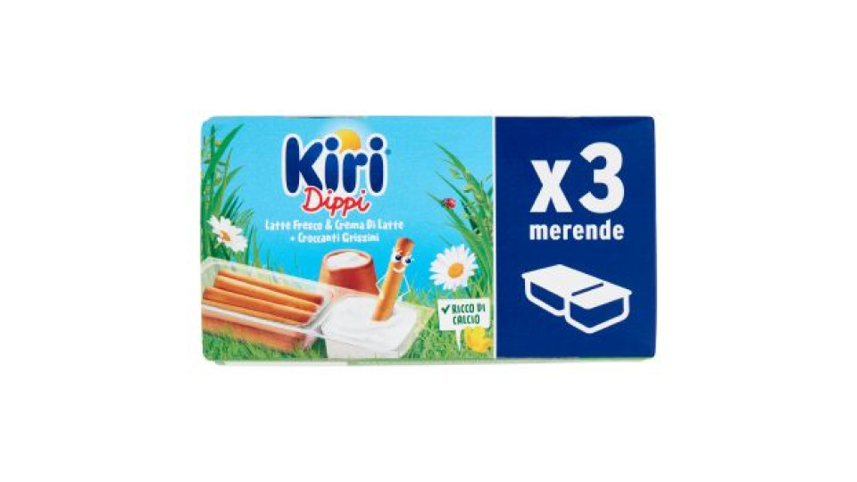Kiri Dippi Latte Fresco & Crema di Latte + Croccanti Grissini 3 x 35 g