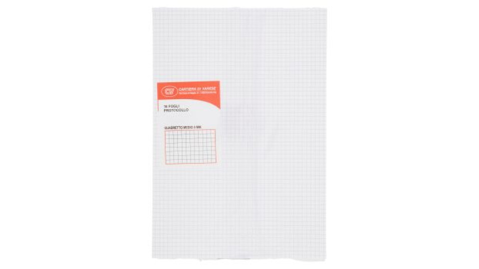 Cartiera di Varese Fogli Protocollo Quadretto Medio 5 mm. 30 pz