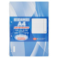 Cartiera di Varese Ricambi A4 Antistrappo Carta da gr.100 Fogli Formato 21 x 29,7 cm Righe 40 pz