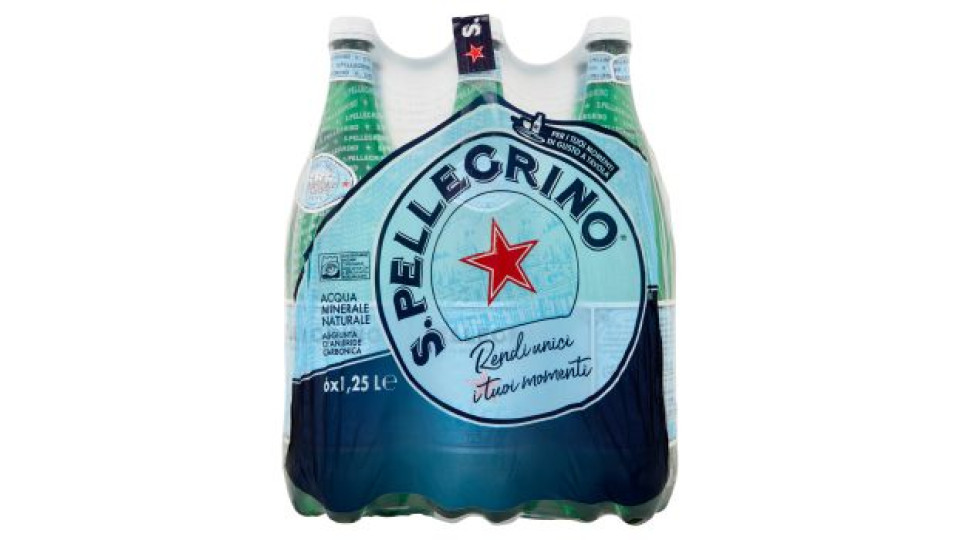 S.PELLEGRINO, Acqua Minerale Naturale Frizzante 1,25L x 6