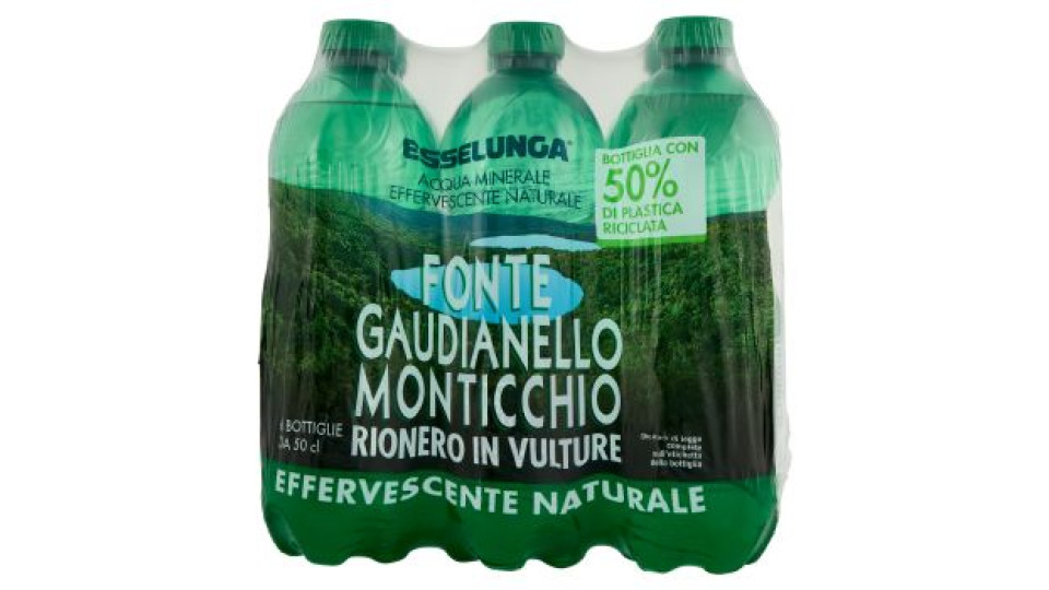 Esselunga Acqua minerale effervescente naturale Fonte Gaudianello Effervescente naturale 6 x 50 cl