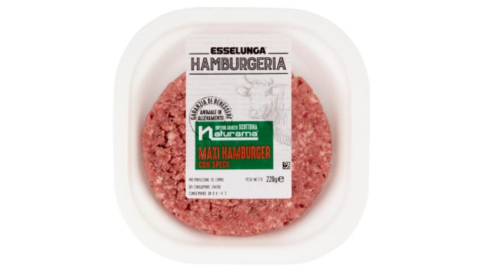 Esselunga Hamburgeria Bovino adulto scottona Naturama maxi hamburger con speck 220 g