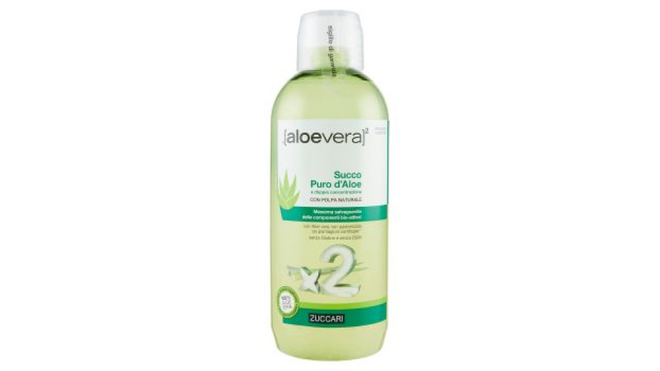Zuccari (aloevera)² Succo Puro d'Aloe a doppia concentrazione con Polpa Naturale 1000 ml