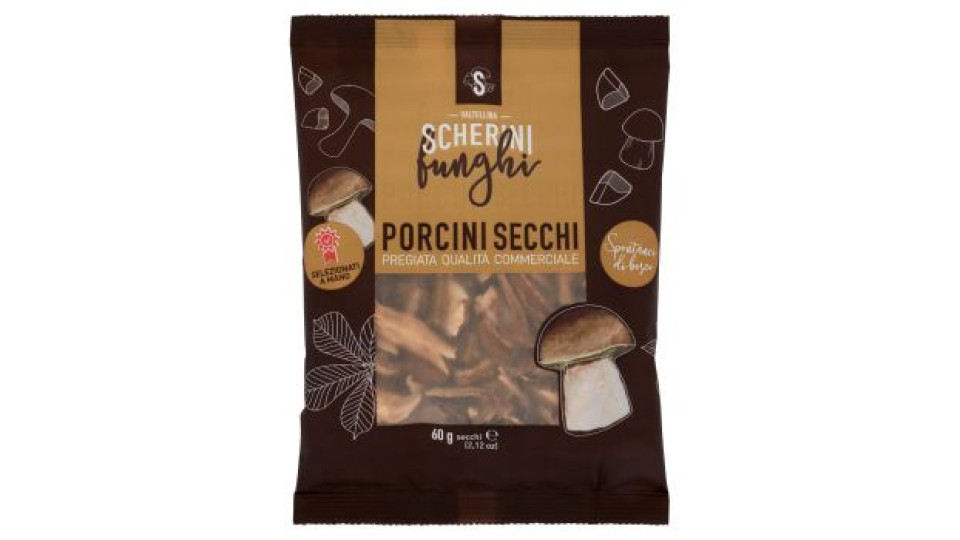 Scherini funghi Porcini Secchi Pregiata Qualità Commerciale 60 g