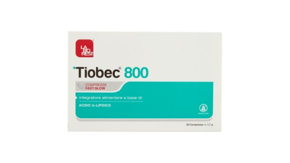 Laborest Tiobec 800 Integratore alimentare a base di: Acido ¿-Lipoico 20 x 1,7 g