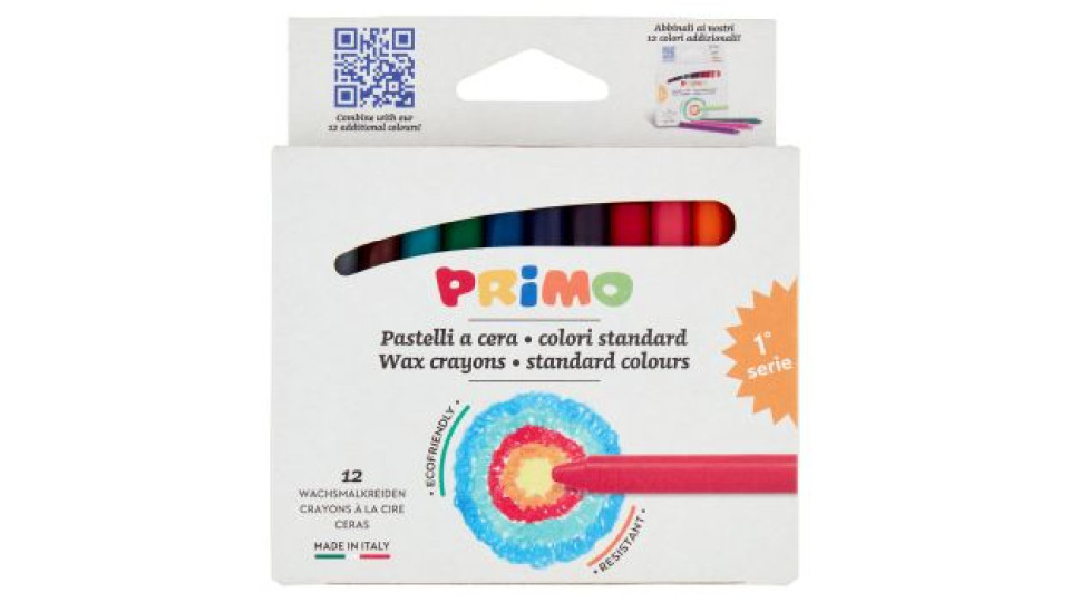 Primo Pastelli a cera - colori standard 12 pz