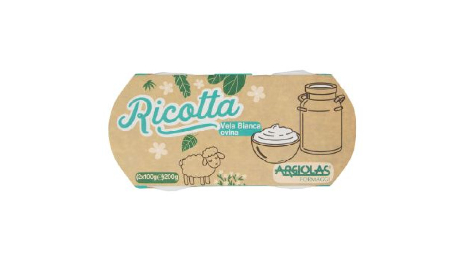 Argiolas Formaggi Ricotta Vela Bianca ovina 2 x 100 g