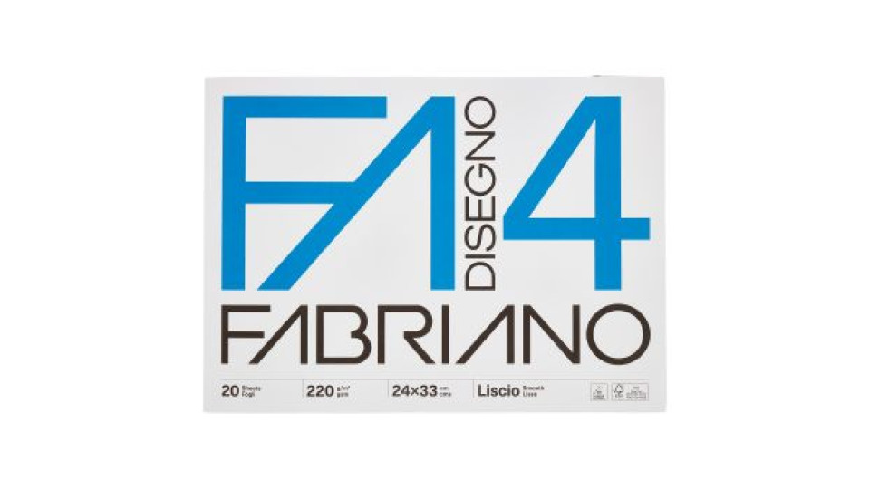 Fabriano Disegno 4 220 g/m² 24x33 cm Liscio 20 Fogli