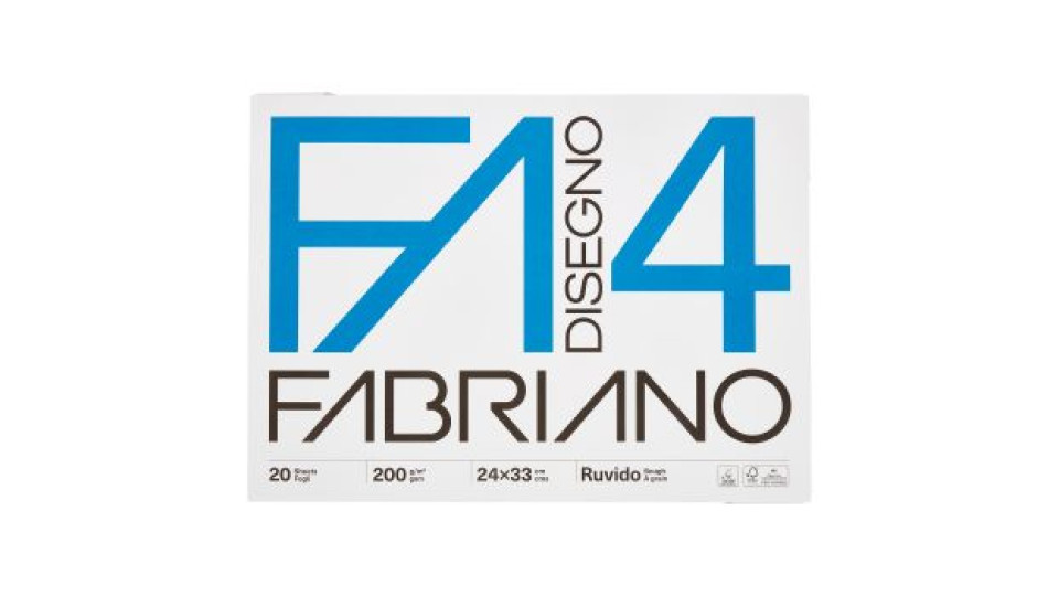 Fabriano Disegno 4 200 g/m² 24x33 cm Ruvido 20 Fogli