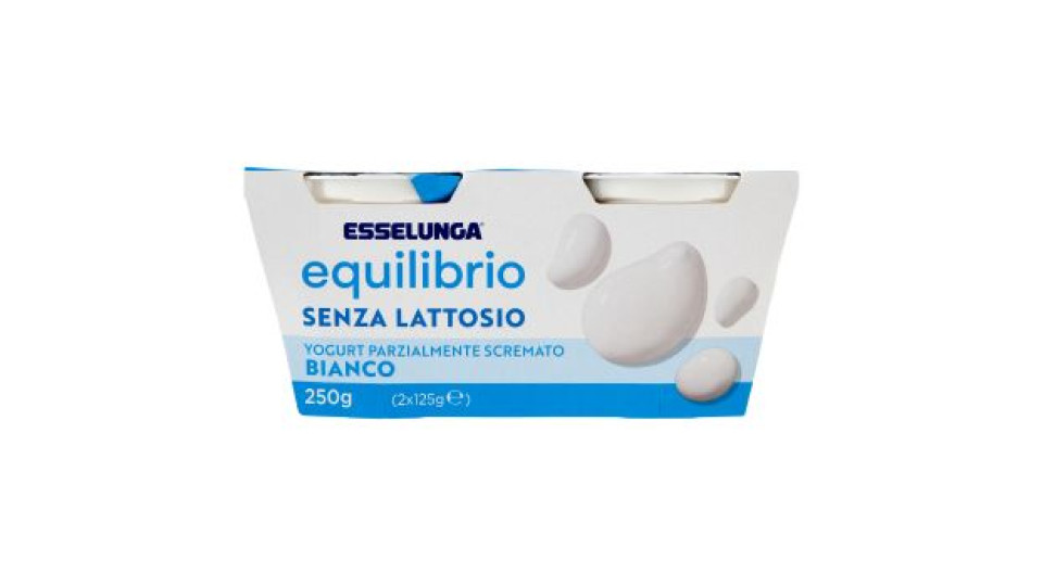 Esselunga Equilibrio Yogurt parzialmente scremato bianco senza lattosio 2 x 125 g