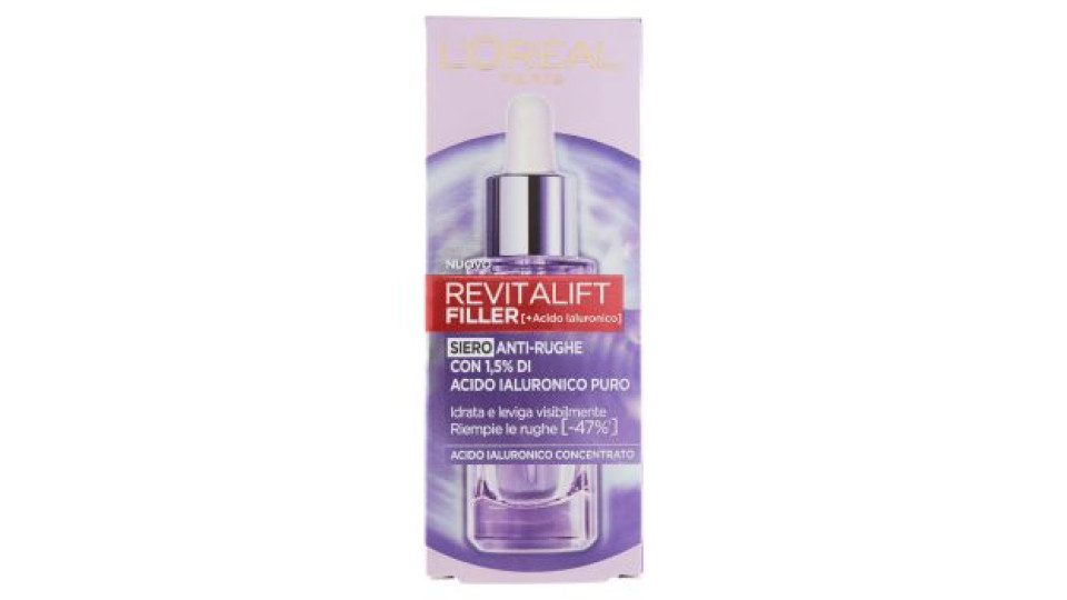 L'Oréal Paris Siero Rimpolpante Revitalift Filler anti-rughe in pipetta, 30 ml