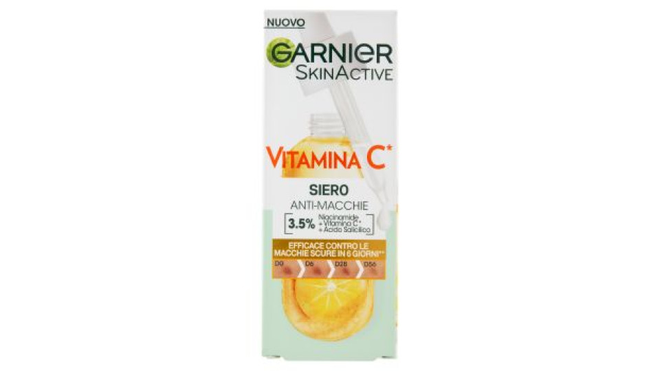 Garnier Siero Vitamina C Anti-Macchie, Illuminante e Rimpolpante, 30 ml