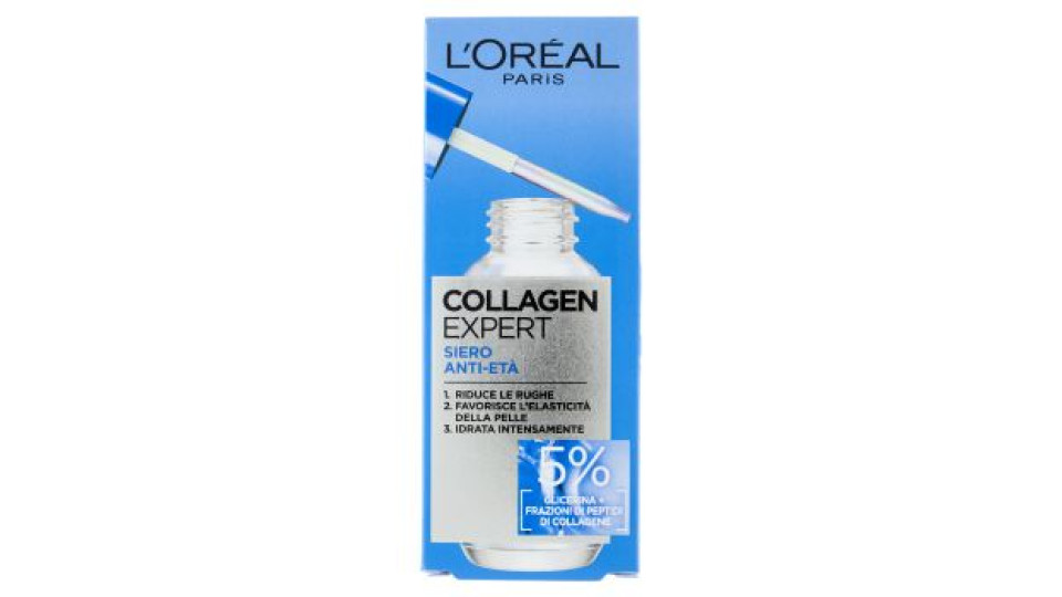 L'Oréal Paris Collagen Expert Siero Anti-Età 5% Glicerina + Peptidi di collagene, 30 ml