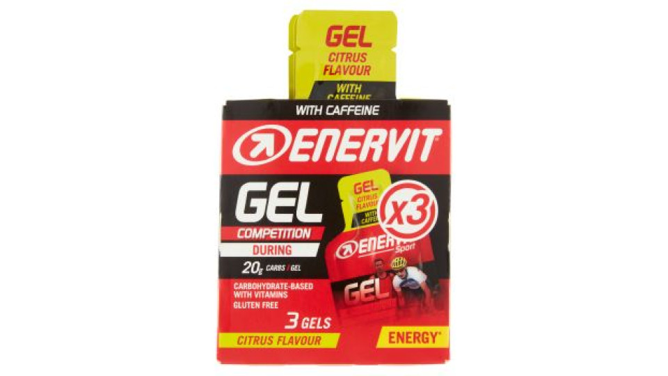 Enervit Gel Competition Citrus Flavour with Caffeine 3 x 25 ml