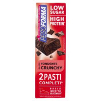 Pesoforma Barrette 2 Pasti Low Sugar Fondente Crunchy High Protein, basso impatto glicemico - 2x62g