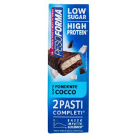Pesoforma Barrette 2 Pasti Low Sugar Fondente Cocco, High Protein, basso impatto glicemico - 2x62g