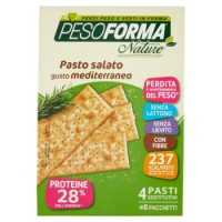 Pesoforma Nature, Crackers Pasto Gusto Mediterraneo, 4 Pasti Sostitutivi, Senza Lattosio - 8 x 30 g
