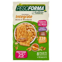 Pesoforma Nature Biscotti con Farina Integrale Miele e Mandorle, pasto sostitutivo 16 x 33 g