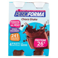 Pesoforma Choco Shake Smoothie pasto sostitutivo Pronto da Bere, Gusto Cioccolato - 4 x 236 ml