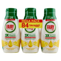 Fairy Gel Lavastoviglie Platinum Extra Brillantezza, Detersivo Piatti Limone 3x28=84 Lavaggi 3x504ml