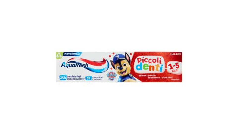 Aquafresh Piccoli Denti dentifricio igiene orale bambini 1-5 anni protegge dalle carie menta 50 ml