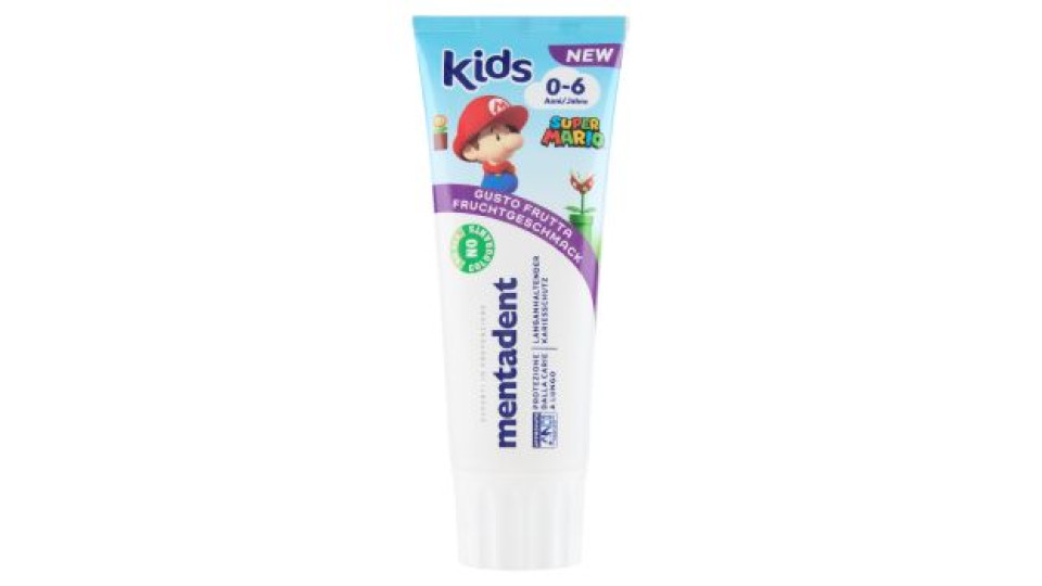 Mentadent Kids 0-6 Anni Super Mario Gusto Frutta 75 ml