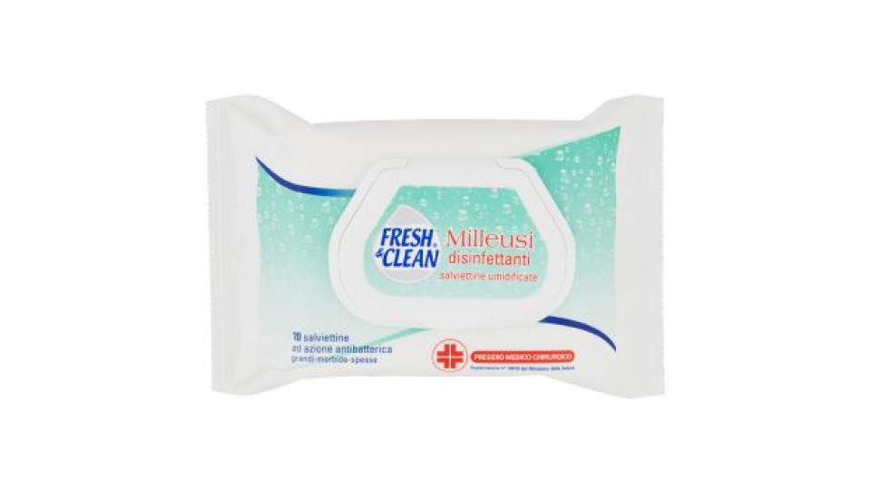 Fresh & Clean Milleusi Disinfettanti 20 Salviettine Umidificante