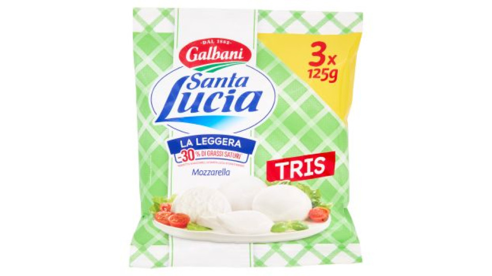 Galbani Santa Lucia la Leggera Mozzarella Tris 3 x 125 g