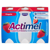 ACTIMEL, Yogurt da Bere con Vit B6 e D per il Sistema Immunitario, gusto Ribes Nero-Acai, 6X100G