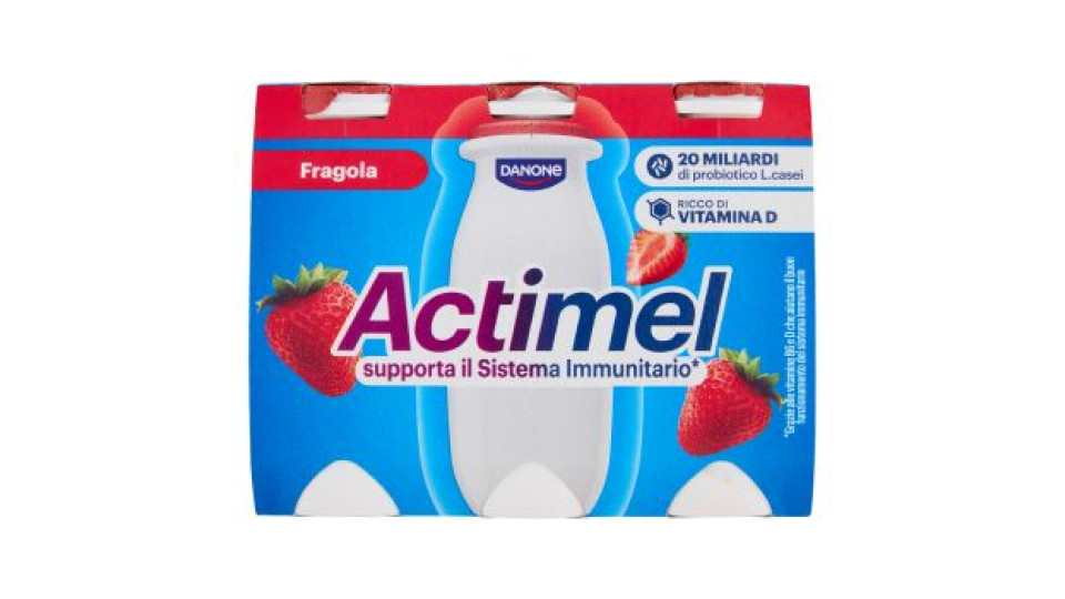 ACTIMEL, Yogurt da Bere con Vit B6 e D per il Sistema Immunitario, gusto Ribes Nero-Acai, 6X100G
