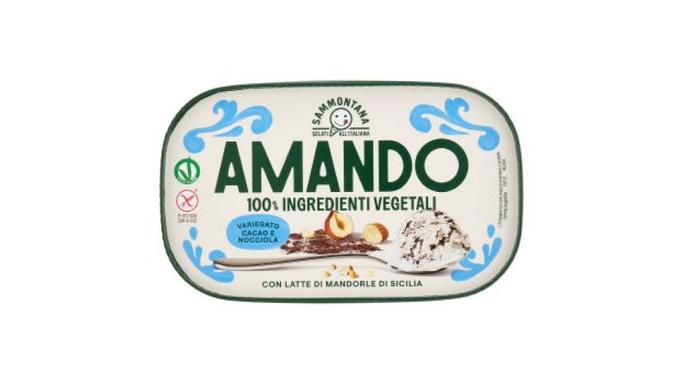 Sammontana Amando Gelato alla Vaniglia variegato al Cacao e Nocciola 400 g